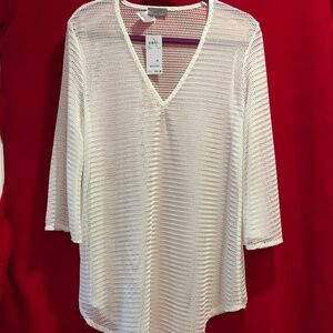 Jordan Taylor Bathing Suit Cover Up Size Med in Cream